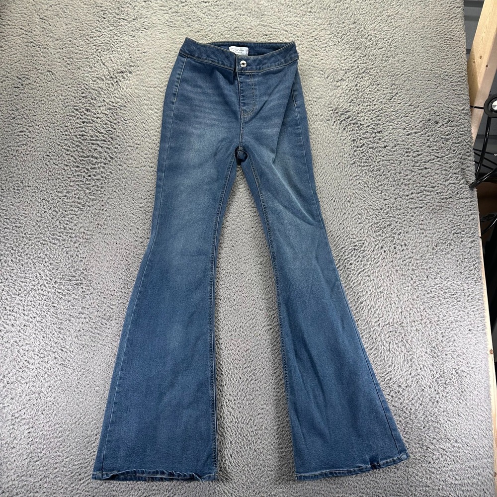 Vanilla Star Jeans Women's 0 Blue Cotton Denim Flared Workwear Travel Stretch